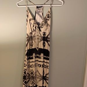 Fab’rik Black and Cream Aztec Maxi Dress, Like New